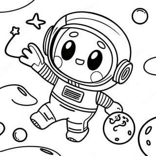 Pagina Para Colorear De Un Astronauta Lindo Flotando En El Espacio 29950-6514