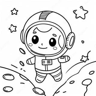 Pagina Para Colorear De Un Astronauta Lindo Flotando En El Espacio 29950-6515