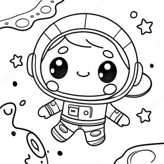 Pagina Para Colorear De Un Astronauta Lindo Flotando En El Espacio 29950-6516