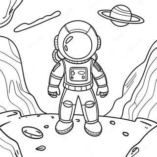 Pagina Para Colorear De Un Astronauta Valiente Explorando Un Planeta Alienigena 29951-6518