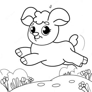 Pagina Para Colorear De Un Corderito Jugueton Saltando 30033-6544