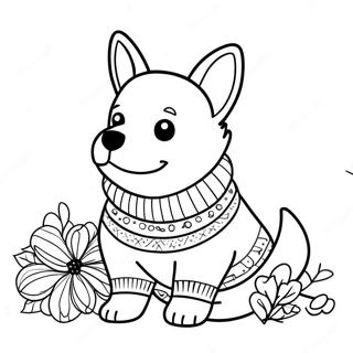 Corgi En Un Sueter Acogedor Para Colorear 30126-6561