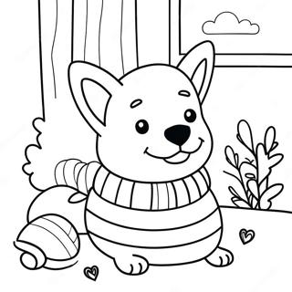 Corgi En Un Sueter Acogedor Para Colorear 30126-6562