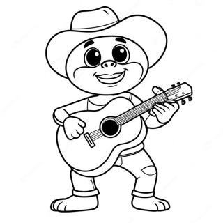 Pagina Para Colorear Del Personaje De Coco Tocando La Guitarra 30464-6633