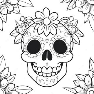 Pagina Para Colorear De Calaveras Y Flores De Coco 30466-6643