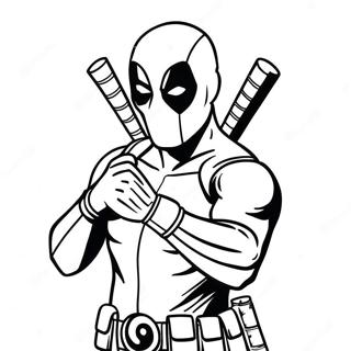 Pagina Para Colorear De Deadpool En Accion 30556-6654