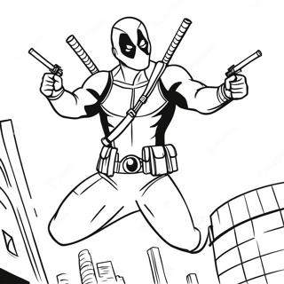 Pagina Para Colorear De Deadpool En Accion 30556-6655