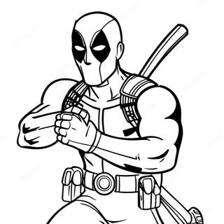 Pagina Para Colorear De Deadpool En Accion 30556-6656