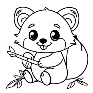 Pagina Para Colorear De Un Panda Rojo Lindo Comiendo Bambu 30725-6694