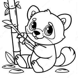 Pagina Para Colorear De Un Panda Rojo Lindo Comiendo Bambu 30725-6695