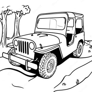 Pagina Para Colorear De Una Aventura En Jeep Vintage 30813-6717