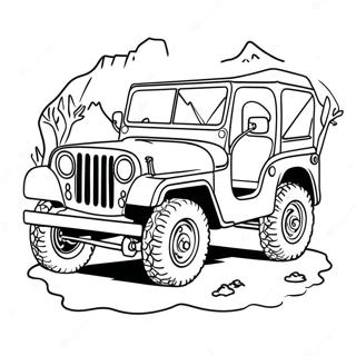 Pagina Para Colorear De Una Aventura En Jeep Vintage 30813-6719