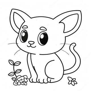 Pagina Para Colorear De Un Mew Adorable Con Ojos Brillantes 31277-6815