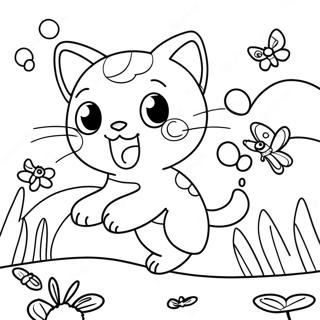 Pagina Para Colorear De Un Mew Jugueton Persiguiendo Mariposas 31278-6817