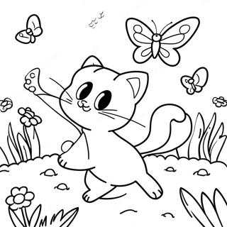 Pagina Para Colorear De Un Mew Jugueton Persiguiendo Mariposas 31278-6818