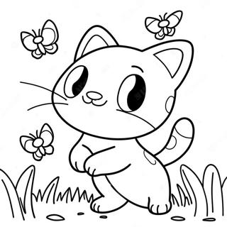 Pagina Para Colorear De Un Mew Jugueton Persiguiendo Mariposas 31278-6819