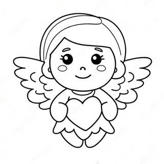 Pagina Para Colorear Angel Bonito Con Corazon 31822-6934