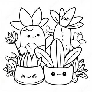 Lindas Plantas Suculentas De Dibujos Animados Pagina Para Colorear 32374-7057