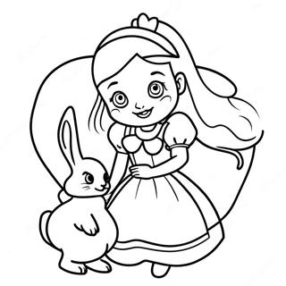 Alicia Con El Conejo Blanco Pagina Para Colorear 32554 7111