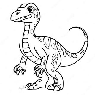 Velociraptor Colorido Rugiendo Pagina Para Colorear 32632-7115