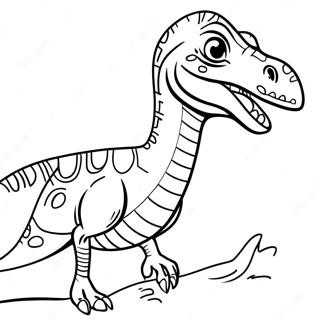 Velociraptor Colorido Rugiendo Pagina Para Colorear 32632-7116