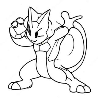 Mewtwo En Pose De Batalla Pagina Para Colorear 33073-7214