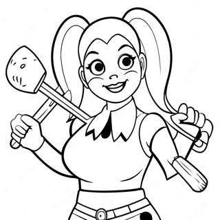 Harley Quinn Con Un Martillo Pagina Para Colorear 33261-7255