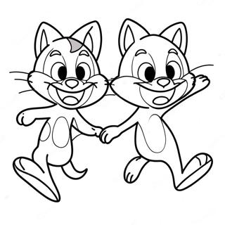 Tom Y Jerry En Una Divertida Persecucion Para Colorear 33348-7274