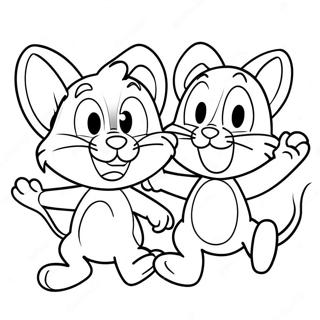 Tom Y Jerry En Una Divertida Persecucion Para Colorear 33348-7275