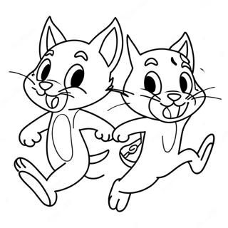 Tom Y Jerry En Una Divertida Persecucion Para Colorear 33348-7276