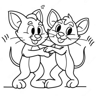 Tom Y Jerry En Un Baile Tonto Para Colorear 33349-7278