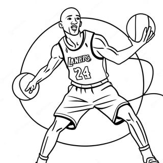 Kobe Bryant Lanzando A Canasta Para Colorear 33440-7300