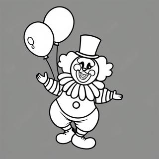 Payaso Jugueton Con Globos Para Colorear 33537-7317