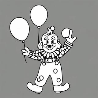 Payaso Jugueton Con Globos Para Colorear 33537-7318