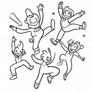 Pagina Para Colorear De Acrobatas Alegres En Accion 33540-7329