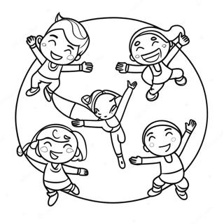 Pagina Para Colorear De Acrobatas Alegres En Accion 33540-7331