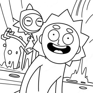 Pagina Para Colorear De Las Aventuras De Rick Y Morty 33629-7336