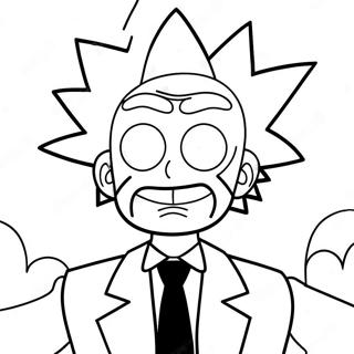 Pagina Para Colorear De Rick Sanchez Con Una Expresion Loca 33631-7343