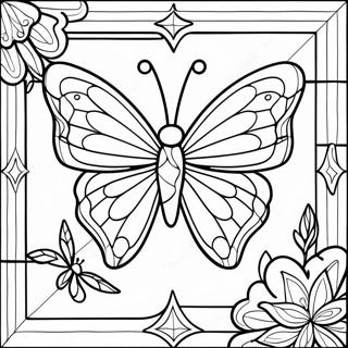 Pagina Para Colorear De Mariposa De Vidrio De Colores 33714-7355