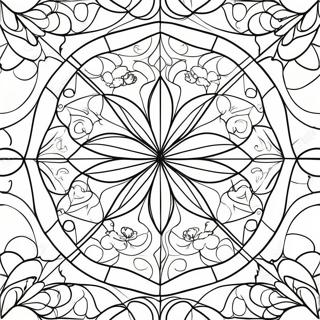 Pagina Para Colorear De Patrones Geometricos De Vidrio De Colores 33716 7364