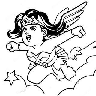 Pagina Para Colorear De Wonder Woman Volando Por El Cielo 33796-7373