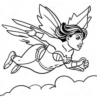 Pagina Para Colorear De Wonder Woman Volando Por El Cielo 33796-7375