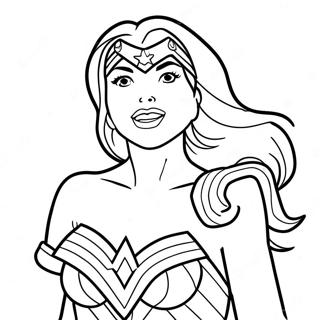 Pagina Para Colorear De Wonder Woman En Su Traje Clasico 33797-7377