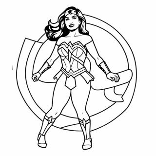 Pagina Para Colorear De Wonder Woman En Su Traje Clasico 33797-7379