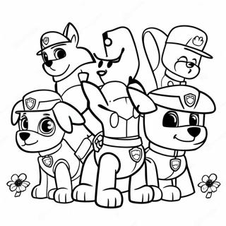 Pagina Para Colorear Rescate Del Equipo Paw Patrol 34086-7437