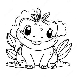 Bulbasaur Feliz Con Una Gran Sonrisa Para Colorear 34160-7459