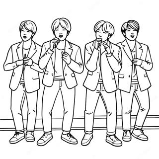 Pagina Para Colorear De Los Miembros De Bts Cantando En El Escenario 34435-7515