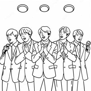 Pagina Para Colorear De Los Miembros De Bts Cantando En El Escenario 34435-7516