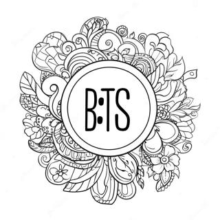 Pagina Para Colorear Del Logo De Bts Con Fondo Colorido 34436-7517