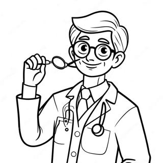 Pagina Para Colorear Del Doctor Amigable Con Estetoscopio 34798-7596